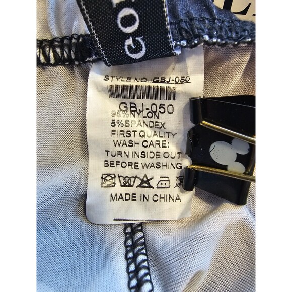 Golden Black Black/White Flower Footless Leggings Women Size M - Picture 7 of 7